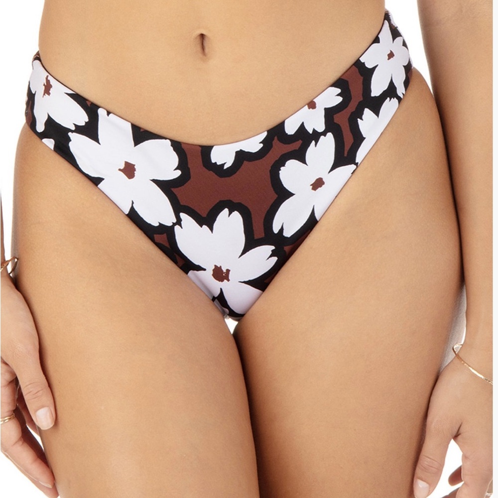 $15 Friday deal Hurley Bold Daisy Mid Rise Bikini Bottoms